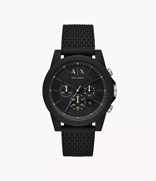 Armani Exchange Black Silicone Watch