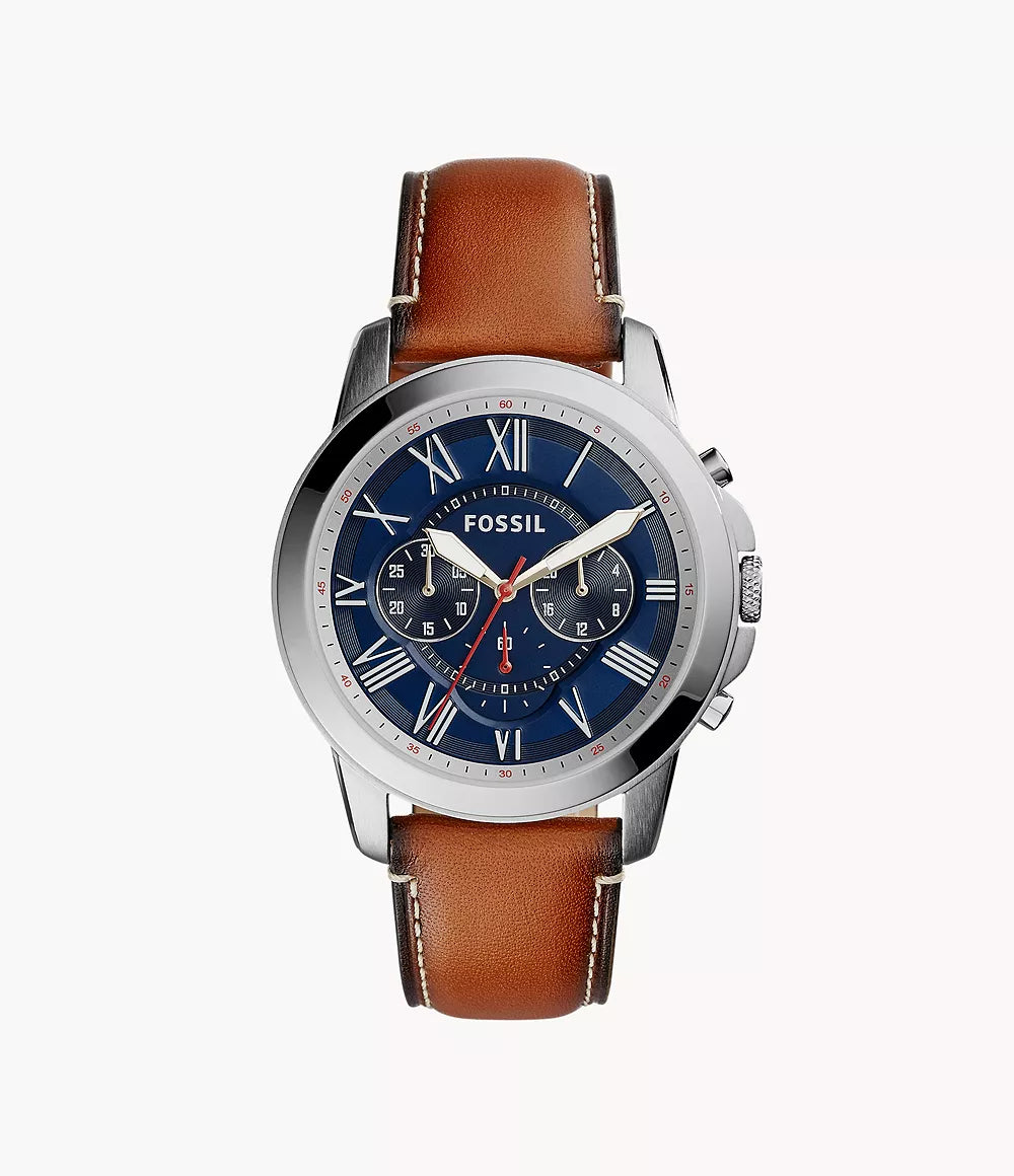 Fossil Grant Chronograph Light Brown Leather Watch