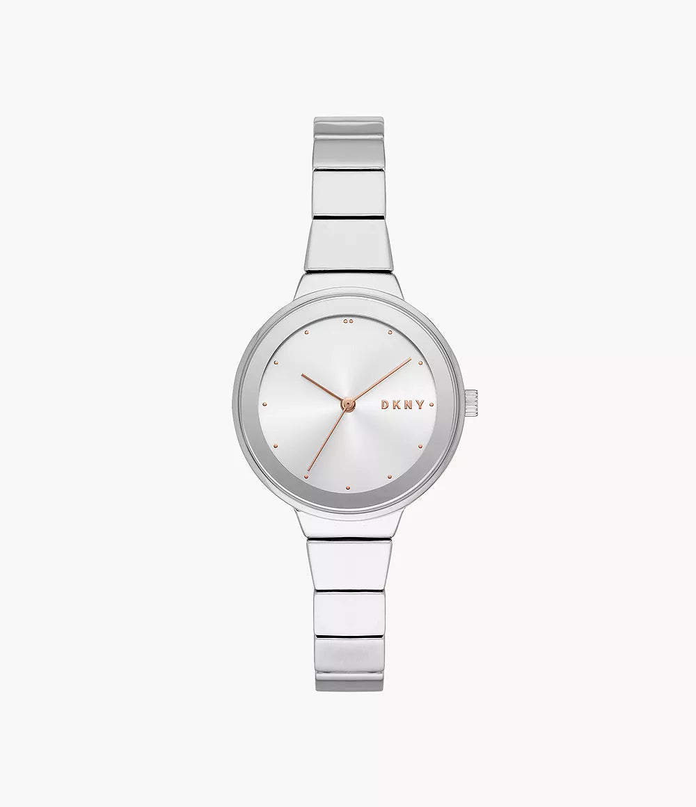 DKNY Astoria Three-Hand Silver Watch