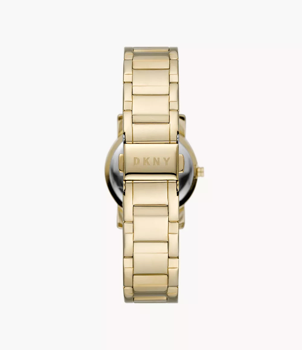 DKNY Three-Hand Gold-Tone Stainless Steel Watch
