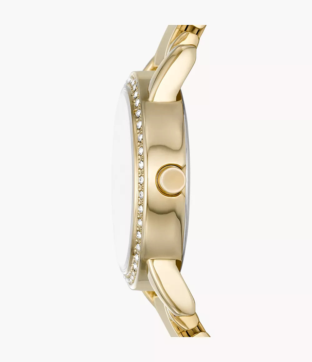 DKNY Three-Hand Gold-Tone Stainless Steel Watch